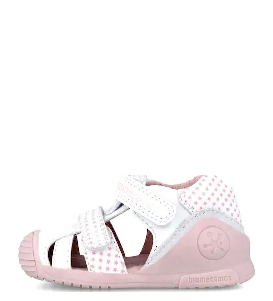 BIOMECANICS SANDALIA GIRLS 242107-B FIRST STEPS WHITE/PINK